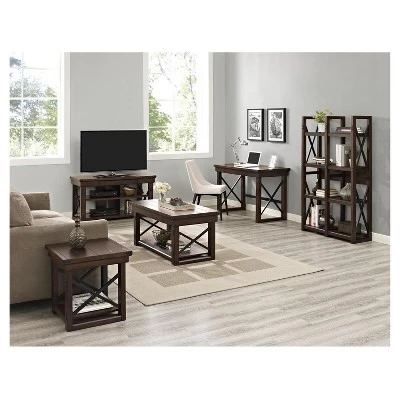 60" Hathaway Wood Veneer Bookshelf/Room Divider Espresso - Room & Joy 6 60" Hathaway Wood Veneer Bookshelf/Room Divider Espresso - Room & Joy - Image 4