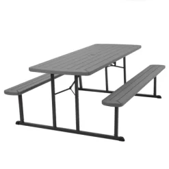 6' Intellifit Folding Blow Mold Rectangle Picnic Table - Room & Joy