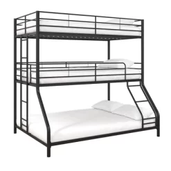 Twin/Twin/Full Zeke Triple Metal Bunk Bed - Room & Joy -Room & Joy GUEST 95ab7907 28ba 4150 a7e7 6d39d1269844