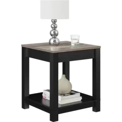 Front Page 17 Paramount End Table Black/ Sonoma Oak - Room & Joy