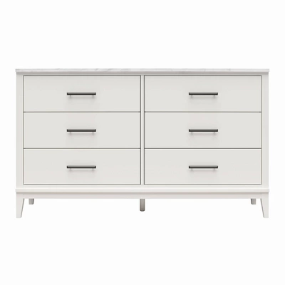 Morganfield Wide 6 Drawer Marble Top Dresser - Room & Joy 12 Morganfield Wide 6 Drawer Marble Top Dresser - Room & Joy - Image 10