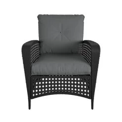 2pk Steel Woven Wicker Lounge Chairs With Cushions - Black/Gray - Room & Joy -Room & Joy GUEST 9f5b3085 93b6 44d6 bef1 0b40c565b8d5