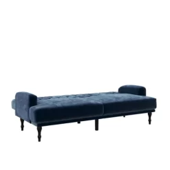 Lyla Upholstered Velvet Futon Blue - Room & Joy -Room & Joy GUEST a299464c 288c 4c5c 86dd 5c8619108c7e