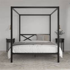 Dax Metal Canopy Bed Black - Room & Joy -Room & Joy GUEST a4285a8c f599 4bf9 ac4c 01ba6a9db3e7