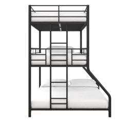 Twin/Twin/Full Zeke Triple Metal Bunk Bed - Room & Joy -Room & Joy GUEST a46edc38 0d62 486a 8d44 6af48377799a