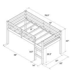 Twin Ashanti Wood Loft Bed - Room & Joy -Room & Joy GUEST a5da26a1 0de3 47ac 801f 7ccf1a51d73a