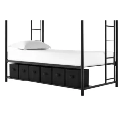 Twin Betony Bunk Bed With Storage Bins Black - Room & Joy -Room & Joy GUEST a7b818c2 dad0 4862 8bc1 6f15649c0cf5