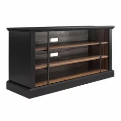 Hoffman Rustic TV Stand For TVs Up To 50" Black And Walnut - Room & Joy -Room & Joy GUEST ae9d2a87 ac7c 4dee bdb7 4c4a5d9d5e3b
