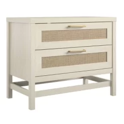 Latta 2 Drawer Nightstand With Faux Rattan Ivory Oak - Room & Joy -Room & Joy GUEST af911e68 deb9 44f9 bb67 5f622049afd7