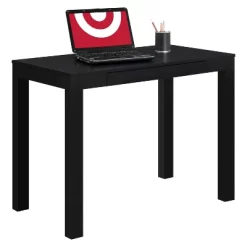 George Wood Writing Desk With Drawers Black - Room & Joy -Room & Joy GUEST afaf50d2 cd4d 40d2 9240 c35e808df679