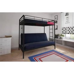 Twin Over Futon Leonora Metal Bunk Bed - Room & Joy -Room & Joy GUEST afe80c29 90a0 41c5 985d 89671905c50a