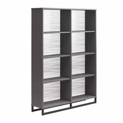 65.51" Large Maddock Bookcase Room Divider With Faux Wave Pattern Graphite - Room & Joy -Room & Joy GUEST b0c91cf5 0e04 4954 a49d 015ea761157d