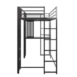 Twin Adele Loft Bed With Desk Black - Room & Joy -Room & Joy GUEST b2b76131 f21b 4770 81a5 86455cb71a1e