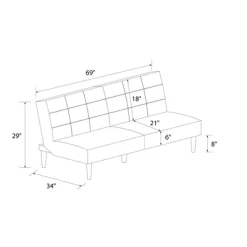 Bowie Upholstered Futon - Room & Joy -Room & Joy GUEST b47d8c3d 4ff2 41ac ad4d ae7ed6219b5d
