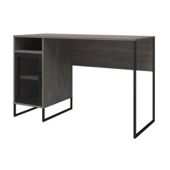 Pacer Single Pedestal Computer Desk Gray Oak - Room & Joy -Room & Joy GUEST b4c820c1 f8e1 4192 9239 83a144bcdae0