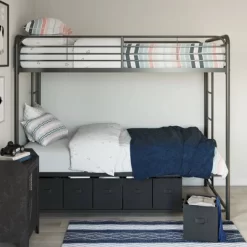 Twin Betony Bunk Bed With Storage Bins Black - Room & Joy -Room & Joy GUEST bac0016a f81c 4096 969e 0d591d77e098