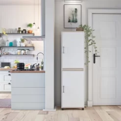 Canturbury Kitchen Pantry Cabinet White - Room & Joy