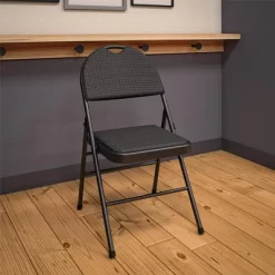 Set Of 4 Triple Braced Commercial Xl Comfort Padded Metal Folding Chair Black - Room & Joy -Room & Joy GUEST bfb20e1c a5f5 4703 8bad 449d6a6eb014