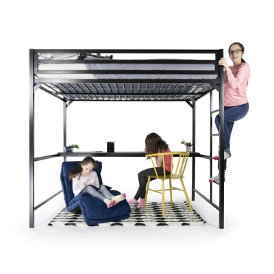 Twin Max Metal Loft Bed With Desk Black - Room & Joy 7 Twin Max Metal Loft Bed With Desk Black - Room & Joy - Image 6