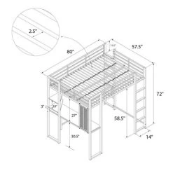Full Adele Loft Bed With Desk - Room & Joy -Room & Joy GUEST c3eab3e7 67d3 4e49 bfb2 94e8dde73548