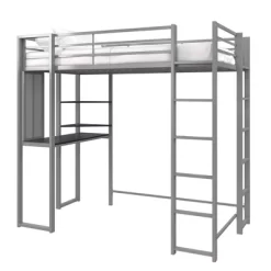 Twin Adele Loft Bed With Desk Silver - Room & Joy -Room & Joy GUEST c4512612 89b9 4ee6 9390 20a04a32c759