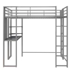 Twin Adele Loft Bed With Desk Silver - Room & Joy -Room & Joy GUEST c8e856c7 ec30 4b23 af8a fb207b083c23