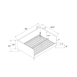Queen Fabio Mid-Century Daybed Queen Gray Linen - Room & Joy -Room & Joy GUEST c8f45783 478a 4a92 a4b2 0070c0ae7b9a