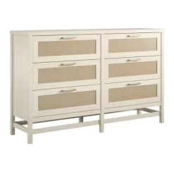 Latta 6 Drawer Dresser With Faux Rattan Ivory Oak - Room & Joy -Room & Joy GUEST cb1fa196 7596 4aa3 878e e6c5f43d055f