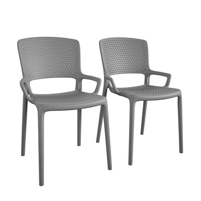 2pk Indoor/Outdoor Stacking Resin Chairs With Square Back & Arms - Room & Joy 9 2pk Indoor/Outdoor Stacking Resin Chairs With Square Back & Arms - Room & Joy - Image 8
