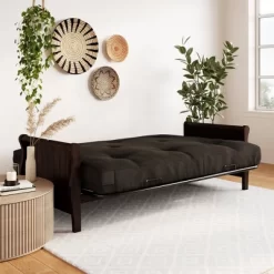 Full Chester Wood Arm Futon Frame With 8" Microfiber Mattress - Room & Joy -Room & Joy GUEST ce3ba850 c443 40c2 a7cb 6d64d1444b19