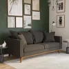 Maryan Pillowback Wood Stretcher Sofa Gray Linen - Room & Joy -Room & Joy GUEST ceb9c872 31c9 4312 9325 2998940d3a4d