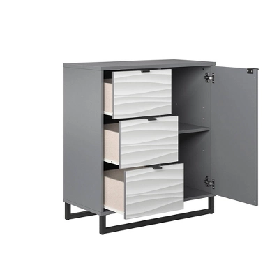 Maddock 1 Door 3 Drawer Accent Cabinet With Faux Wave Pattern Graphite - Room & Joy 7 Maddock 1 Door 3 Drawer Accent Cabinet With Faux Wave Pattern Graphite - Room & Joy - Image 5