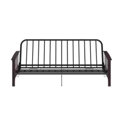 Full Size Holly Espresso Wood Arm Futon Frame With 6" Microfiber Mattress Tan - Room & Joy -Room & Joy GUEST d053ce8c 5fb2 4b1c bc82 7d4b62fc276f