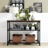 Glenda Multifunction Console Table Antique Oak/Black - Room & Joy