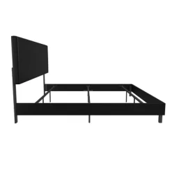 King Jena Faux Leather Upholstered Bed Black - Room & Joy -Room & Joy GUEST dd6f730b dd94 472b ba48 140bc4d91e03