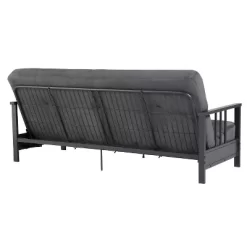 Full Harlow Metal Arm Futon Black/Gray - Room & Joy -Room & Joy GUEST e3eae9b7 0f0e 4fca a59b f7d636bd97fc