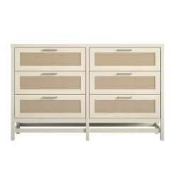 Latta 6 Drawer Dresser With Faux Rattan Ivory Oak - Room & Joy -Room & Joy GUEST e422b914 0273 4036 a25a 1c8d2cfa94ef