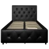 Dalia Faux Leather Upholstered Bed With Storage Black - Room & Joy