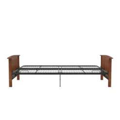 Full Brixen Wood Arm Metal Futon Frame With 6" Mattress - Room & Joy -Room & Joy GUEST e8a576ba 46f2 426b 98fe 8a11c4acdb72