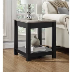 Paramount End Table Black/ Sonoma Oak - Room & Joy -Room & Joy GUEST e9145575 211e 463c 99be ac1c489e27c3