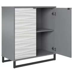 Maddock 2 Door Accent Cabinet With Faux Wave Pattern Graphite - Room & Joy -Room & Joy GUEST edf13620 879f 4078 a107 4b47851e36b9