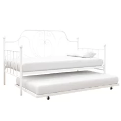 Twin Leila Metal Daybed And Trundle White - Room & Joy