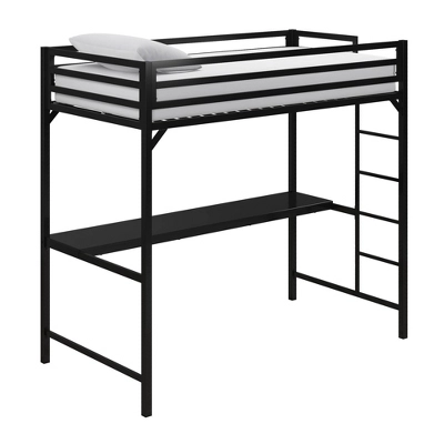Twin Max Metal Loft Bed With Desk Black - Room & Joy 5 Twin Max Metal Loft Bed With Desk Black - Room & Joy - Image 4