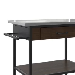 Reida Industrial Kitchen Cart Brown - Room & Joy -Room & Joy GUEST f108d578 56fb 43ed a30e 3d674460acf8