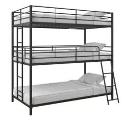 Triple Twin Zeke Metal Bunk Bed - Room & Joy -Room & Joy GUEST f11d8962 2f0f 4a55 a29c 1c70771c9021
