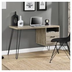 Seasons Hairpin Computer Desk Sonoma Oak/ Gunmetal Gray - Room & Joy -Room & Joy GUEST f5a2d70b 8fc3 4658 a135 2dbe8351d8e9