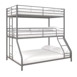 Twin/Twin/Full Zeke Triple Metal Bunk Bed - Room & Joy -Room & Joy GUEST fa388f5c 7db4 4cc7 9e26 7760ed174c8a