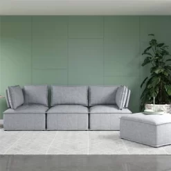 Sybil Modular Chair Gray Linen - Room & Joy -Room & Joy GUEST fba90621 0075 4dfe 89b5 2018e2a308a4