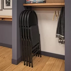 Set Of 4 Triple Braced Commercial Xl Comfort Padded Metal Folding Chair Black - Room & Joy -Room & Joy GUEST fda903cb 5344 45b5 b13e be49d0889fc2