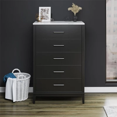 Morganfield Tall 5 Drawer Marble Top Dresser - Room & Joy 3 Morganfield Tall 5 Drawer Marble Top Dresser - Room & Joy